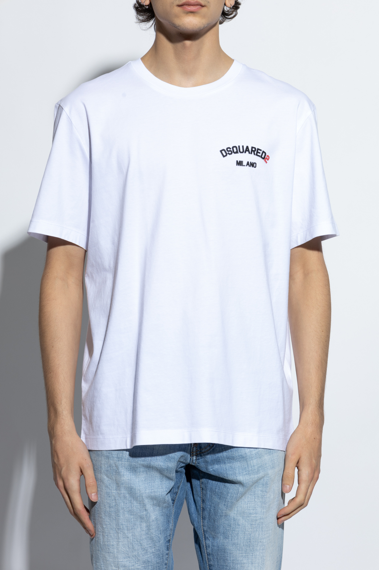 White T-shirt with embossed logo Dsquared2 - Vitkac GB